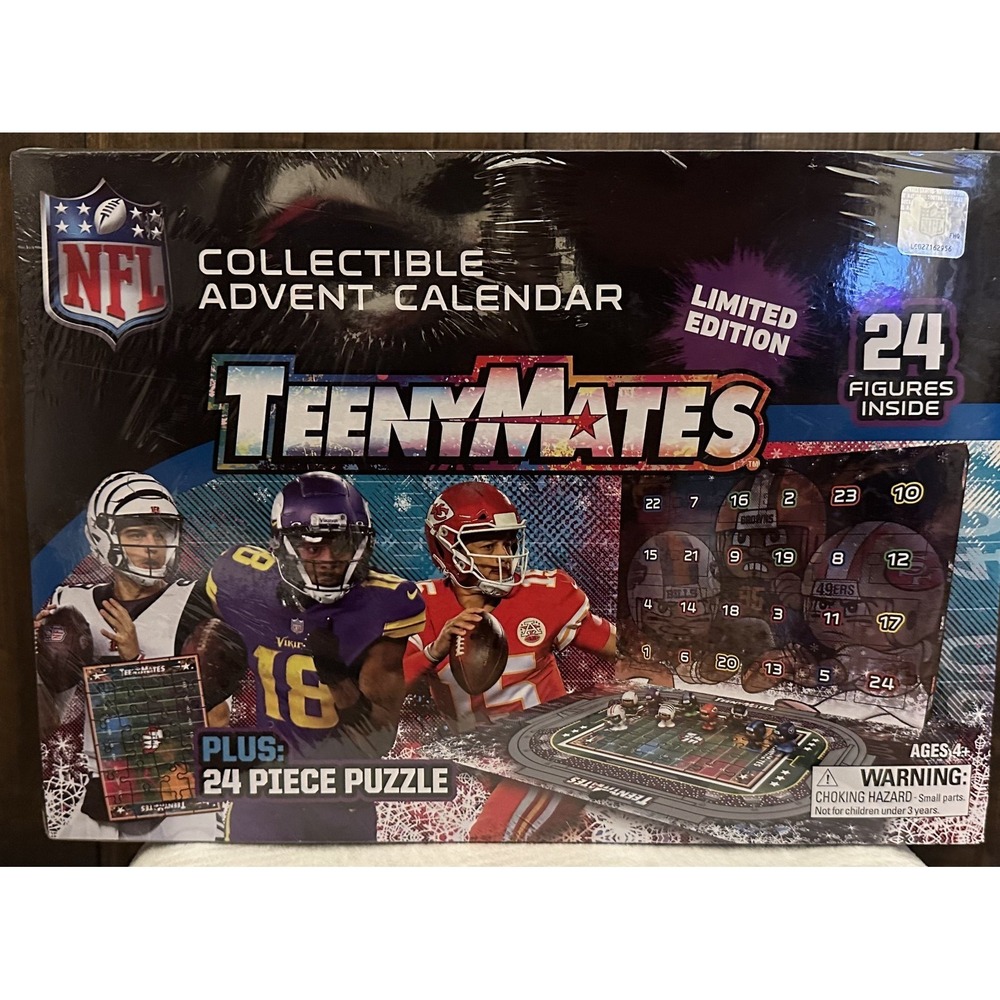 NEW Limited Edition NFL TeenyMates Advent Calendar Christmas Football Stocking